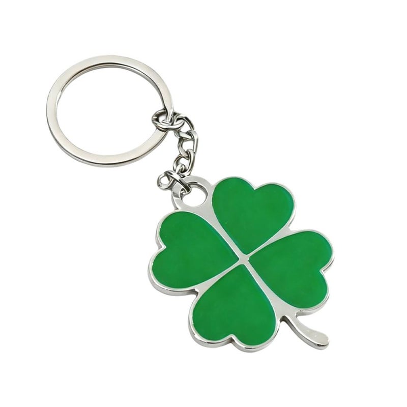 Zinc alloy keychain, personalized four-leaf clover pendant, creative opening ceremony gift, wholesale.